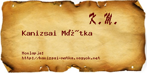 Kanizsai Mátka névjegykártya